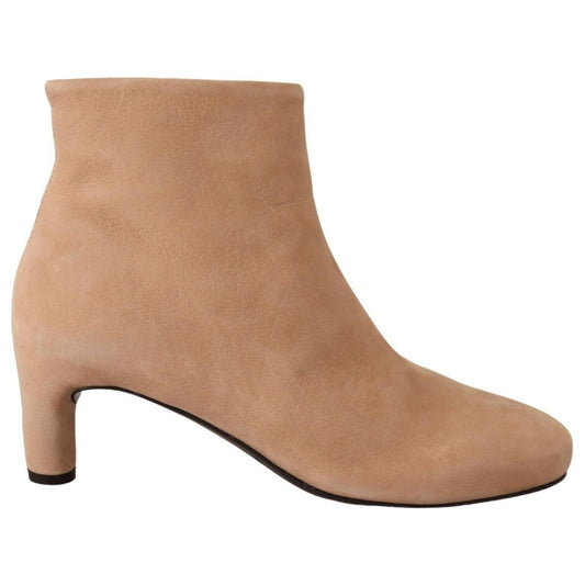 DEL CARLO Elegant Beige Leather Boots WOMAN BOOTS DEL CARLO