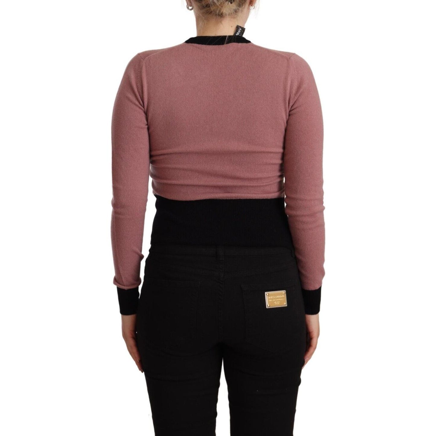 Dolce & Gabbana Elegant Pink Cashmere Crewneck Sweater WOMAN SWEATERS Dolce & Gabbana