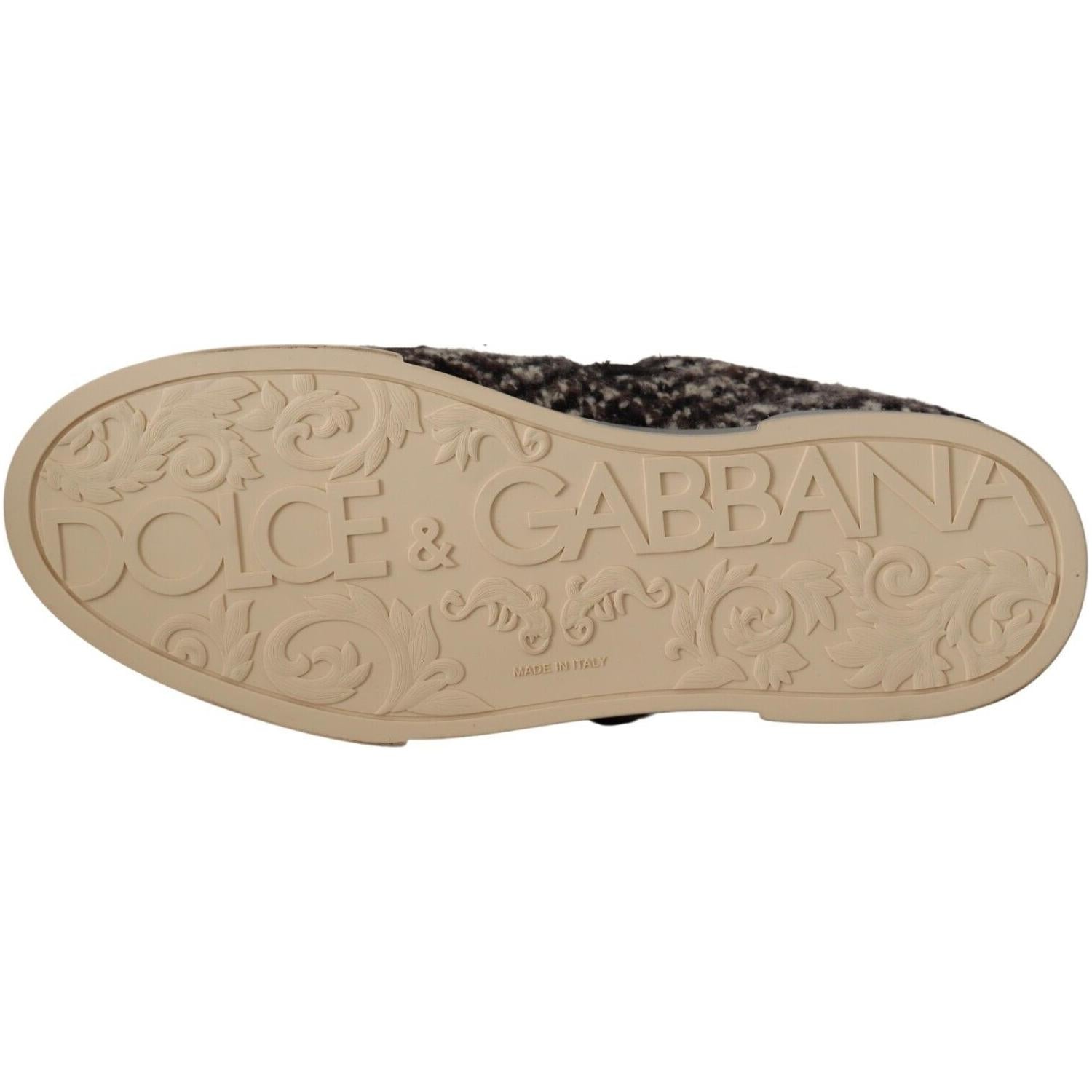 حذاء رياضي جلدي فضي أنيق من دولتشي آند غابانا