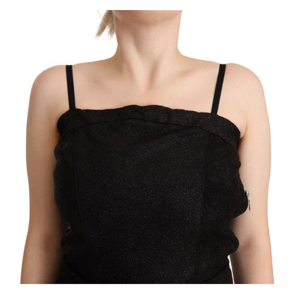 La Maison du Couturier Black Spaghetti Strap Jumpsuit Dress