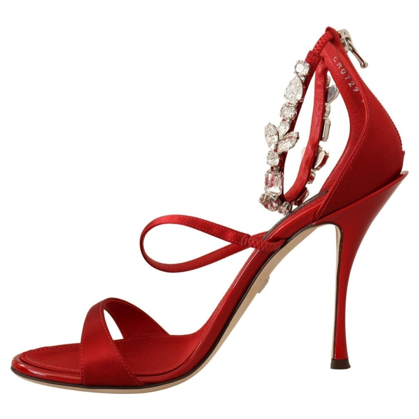 Dolce & Gabbana Red Crystal-Embellished Heel Sandals Dolce & Gabbana