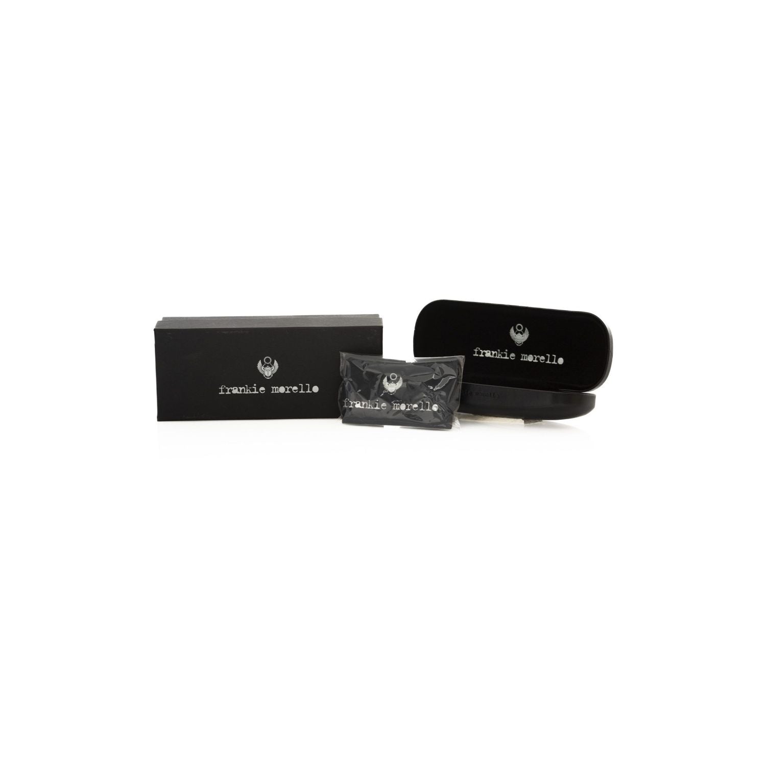 Frankie Morello Black Metallic Men's Sunglass Shield