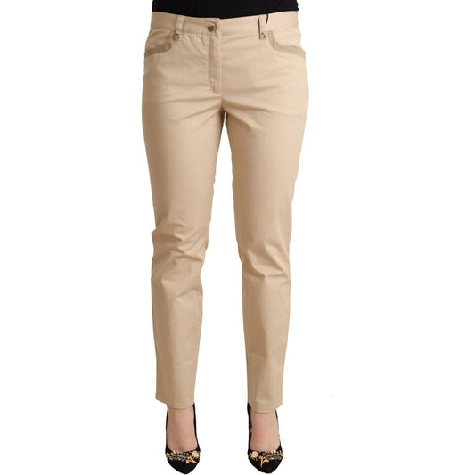 Dolce & Gabbana Elegant Beige Cotton Stretch Skinny Pants Jeans & Pants Dolce & Gabbana