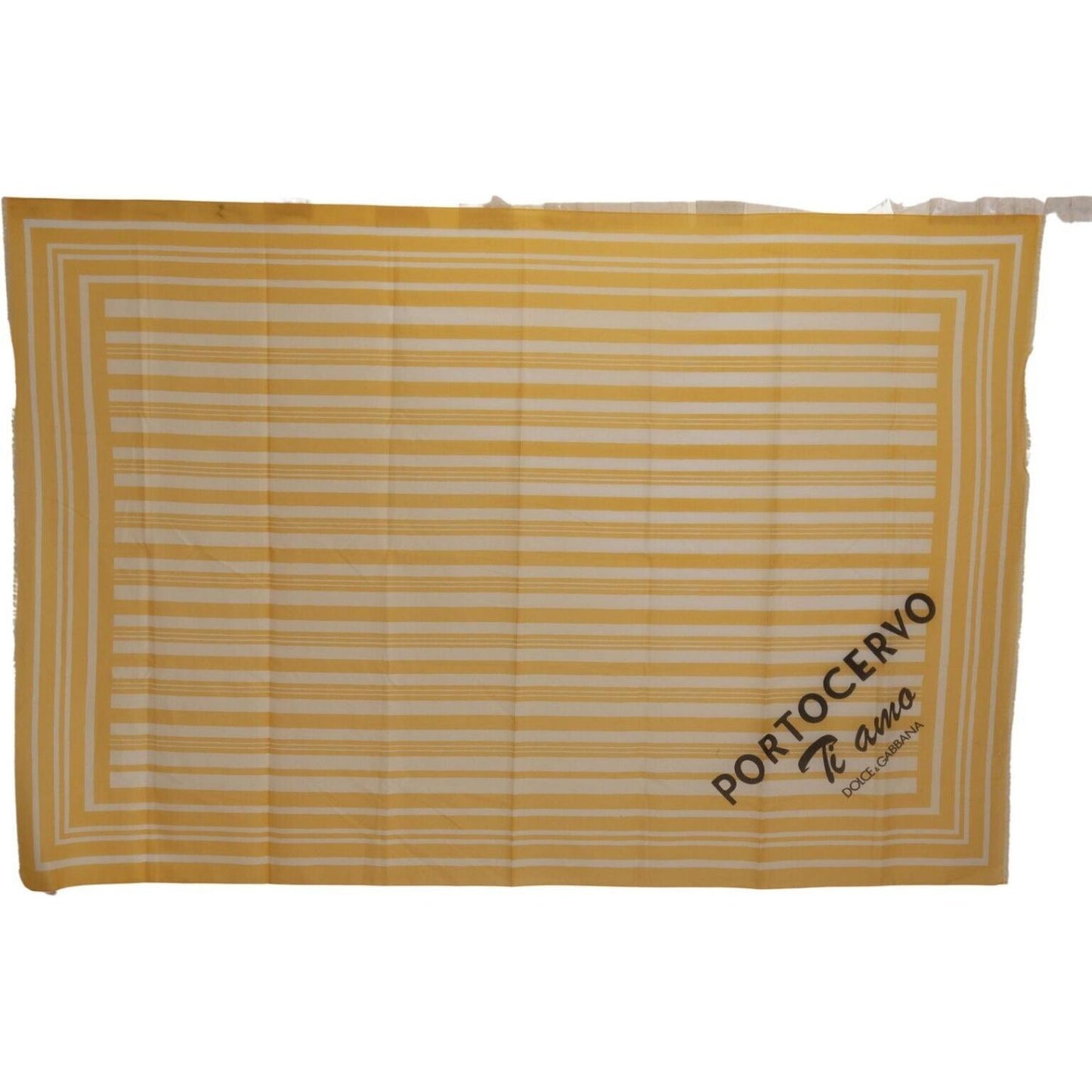 Dolce & Gabbana Elegant Striped Cotton Scarf with Logo Print Dolce & Gabbana