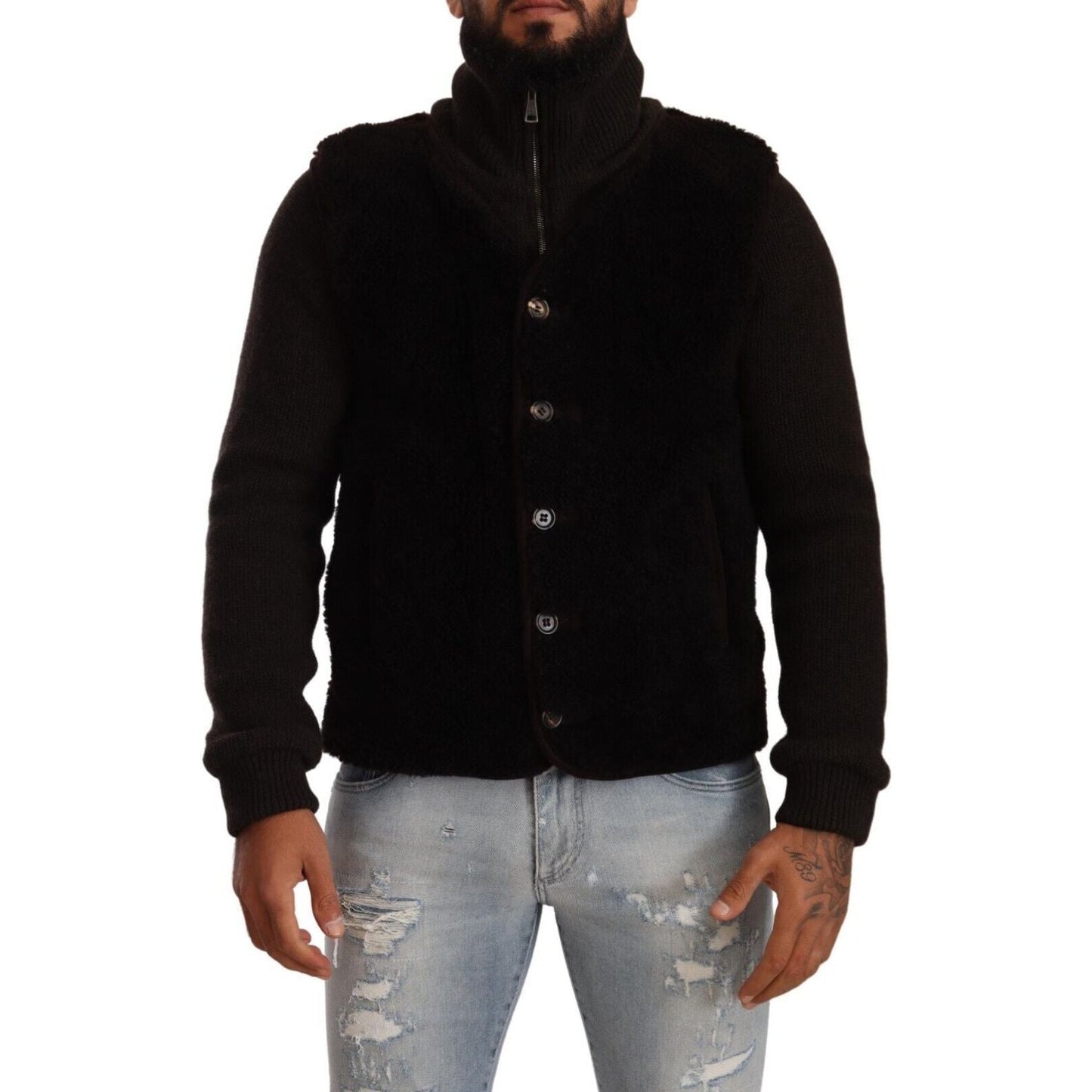 Dolce & Gabbana Elegant Leather Bomber Jacket Dolce & Gabbana