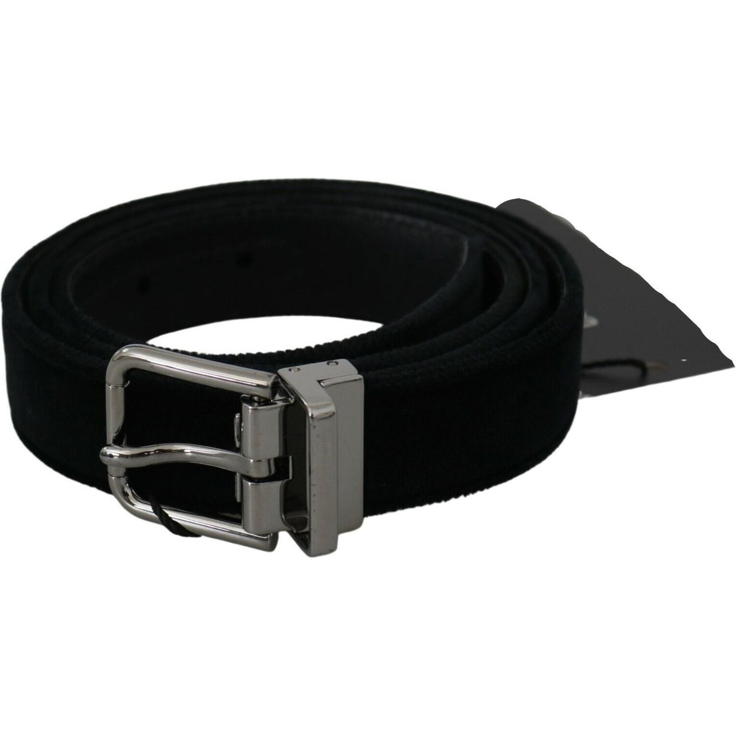 Dolce & Gabbana Elegant Black Leather Belt with Velvet Interior Dolce & Gabbana