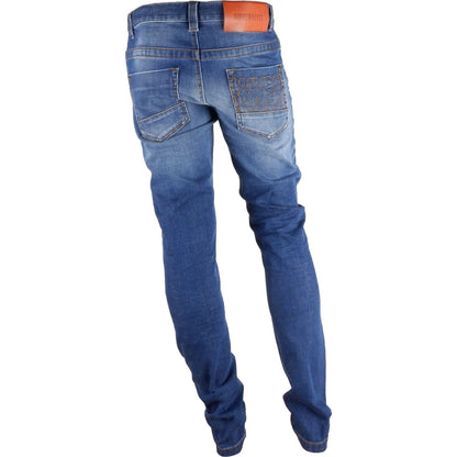 Bikkembergs Sleek Dark Blue Regular Fit Jeans Bikkembergs