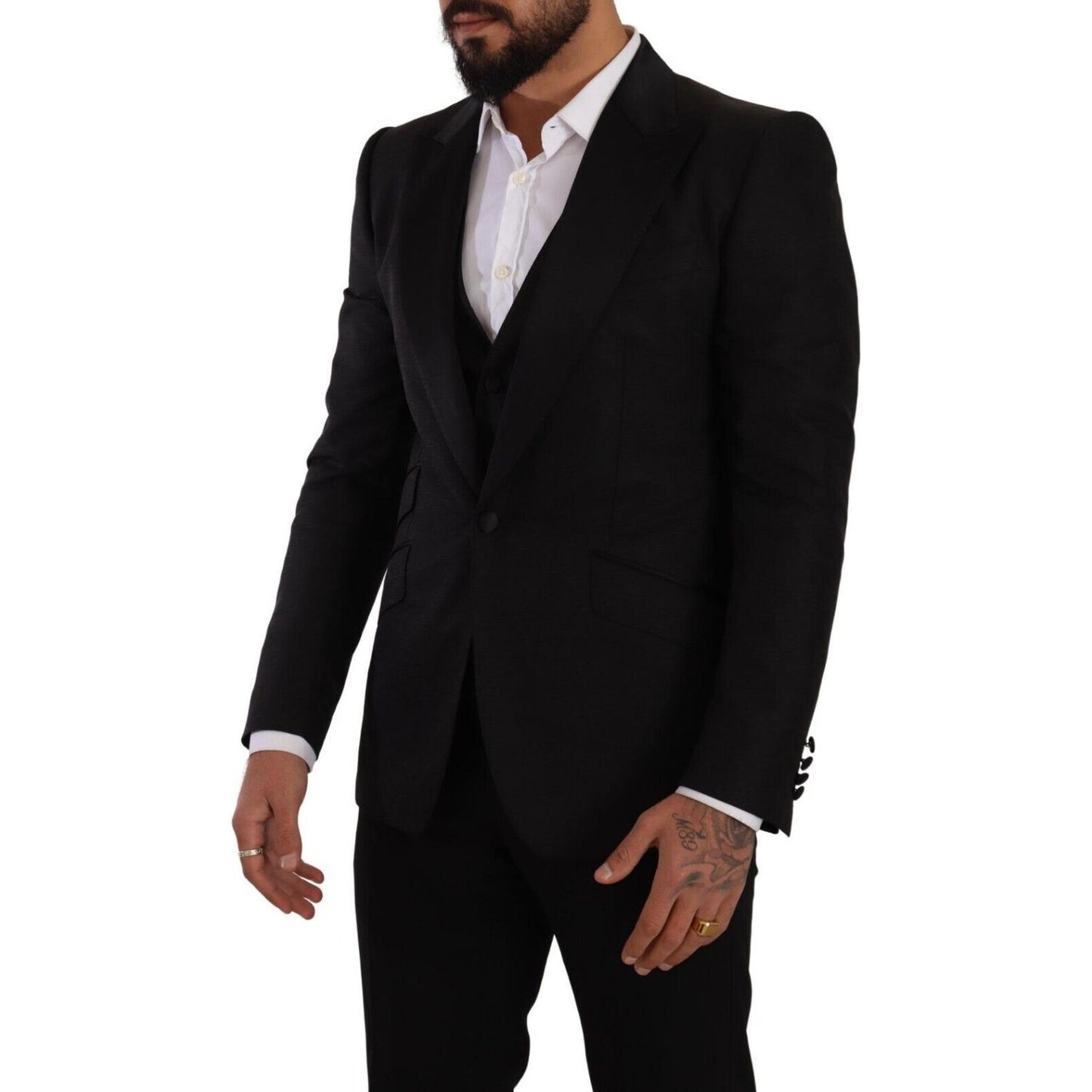 Dolce & Gabbana Sicilia Slim Fit Black Suit Ensemble Dolce & Gabbana