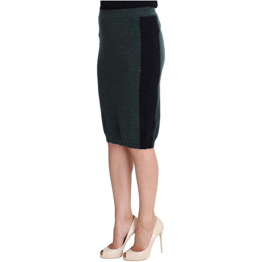 MILA SCHÖN Emerald Elegance Wool-Blend Pencil Skirt MILA SCHÖN