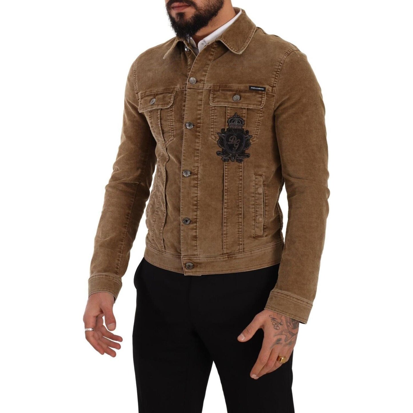 Dolce & Gabbana Elegant Corduroy Logo Jacket Dolce & Gabbana