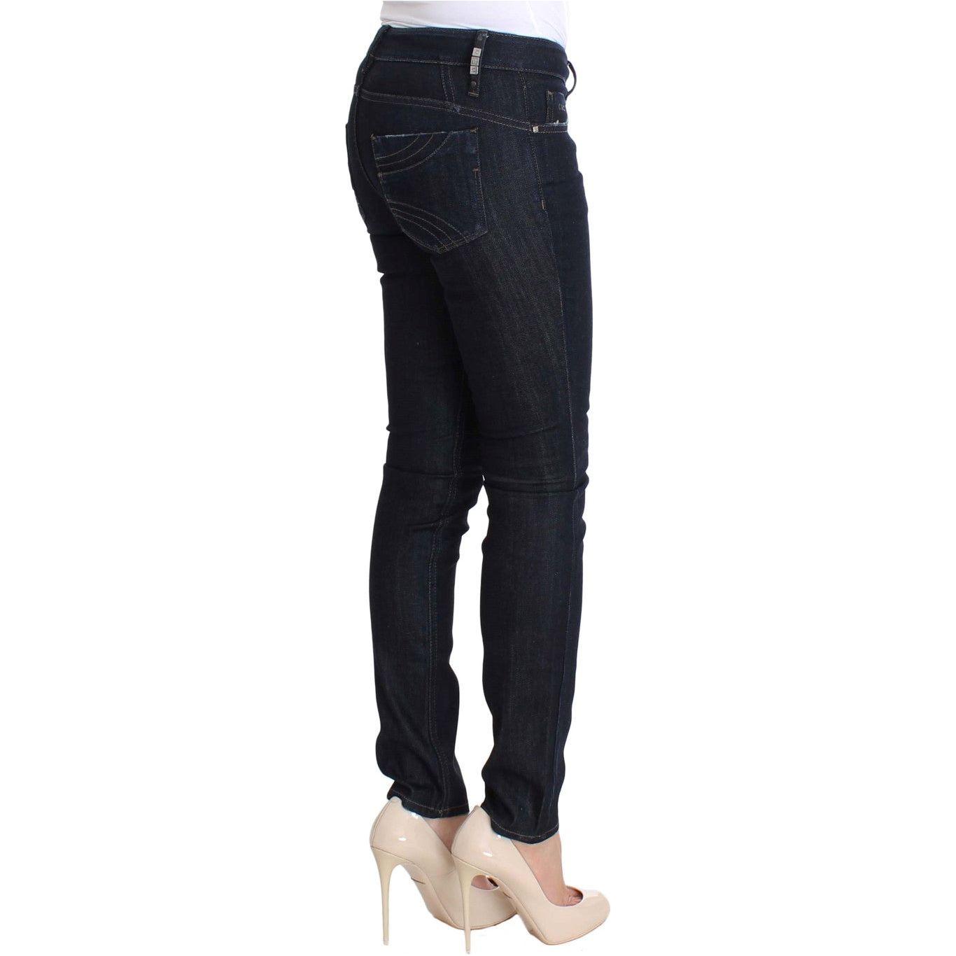Costume National Blue Cotton Stretch Slim Fit Jeans