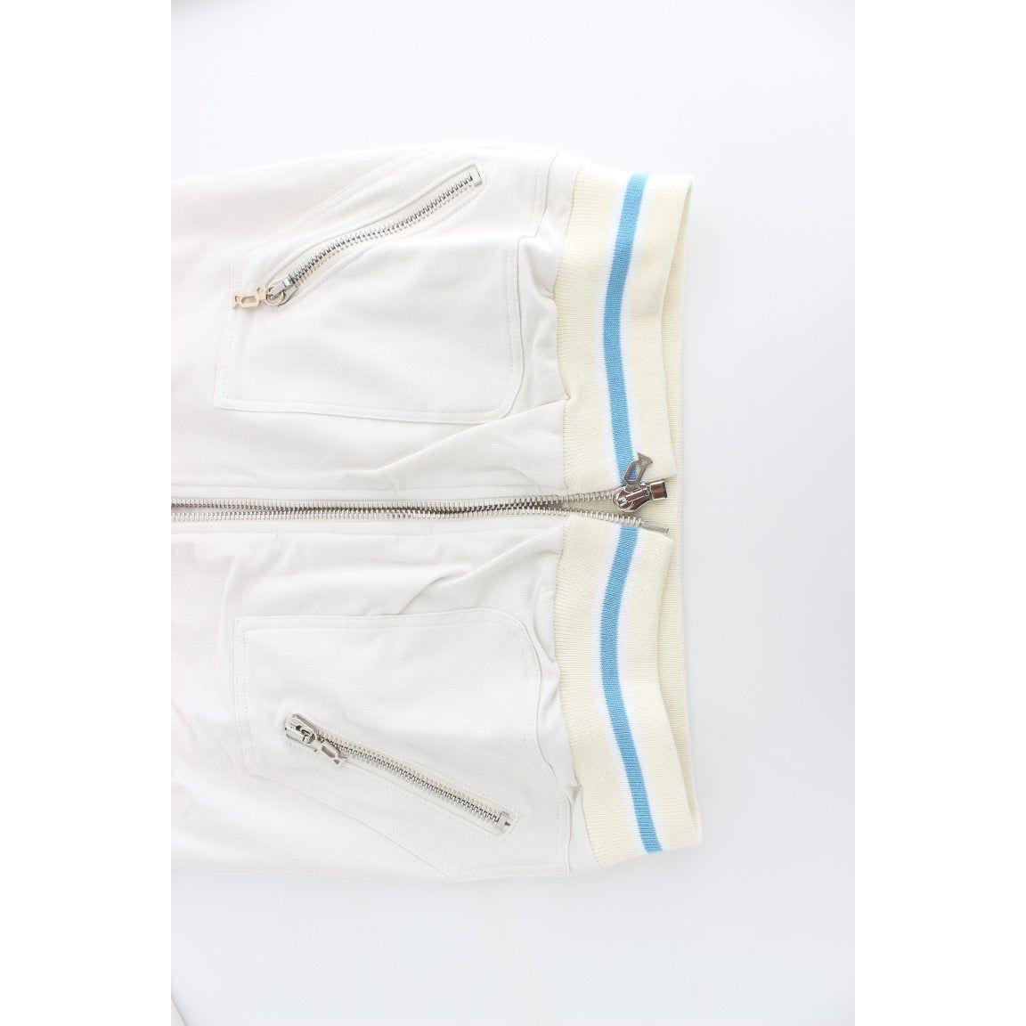 John Galliano Elegant White Zip Cardigan John Galliano