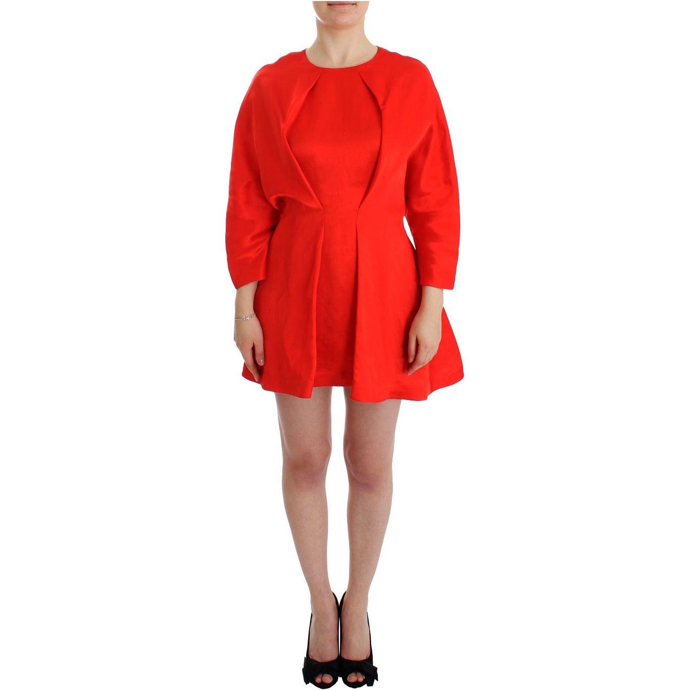 Fyodor Golan Radiant Red Linen Blend Artisan Dress Fyodor Golan