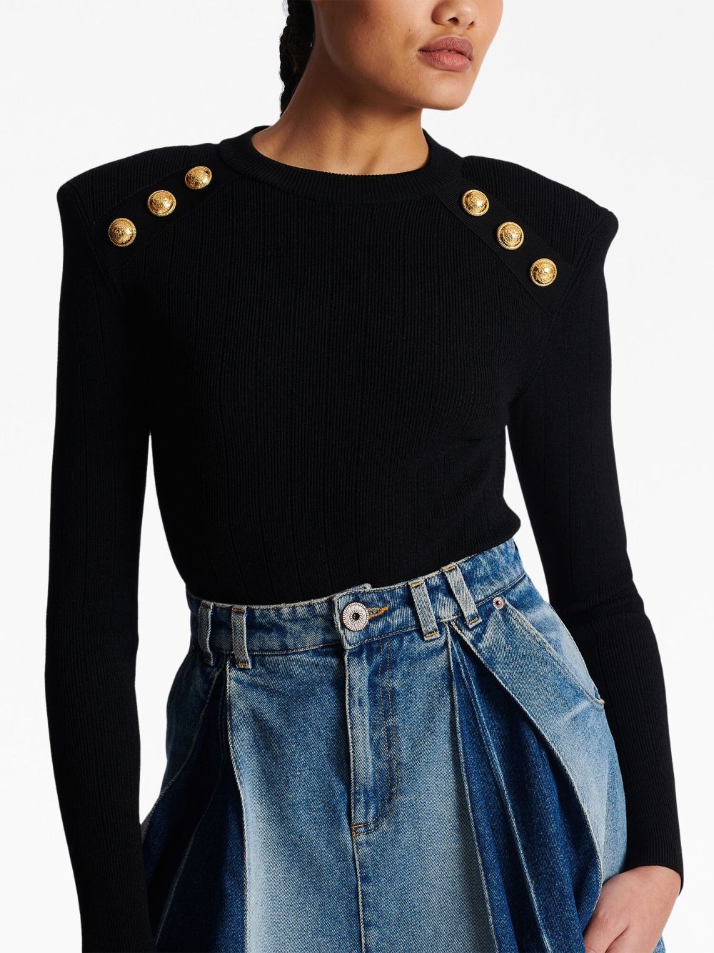 Balmain Sweaters Black Topwear Balmain