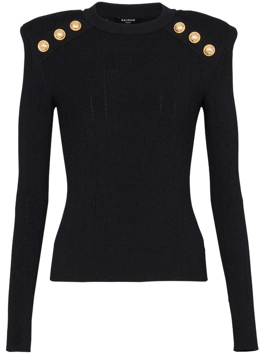 Balmain Sweaters Black Topwear Balmain