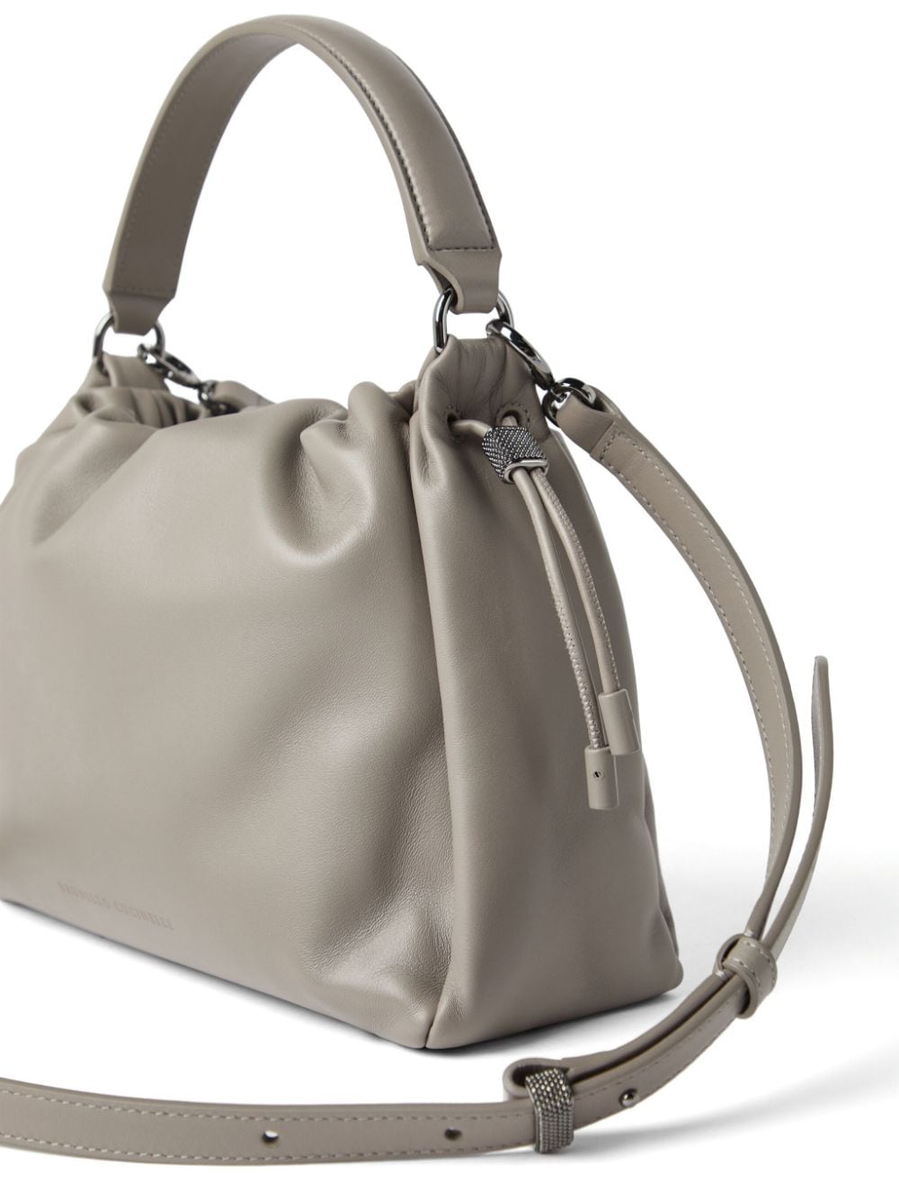 Brunello Cucinelli  calf leather Handbag Dove Grey Handbag Brunello Cucinelli