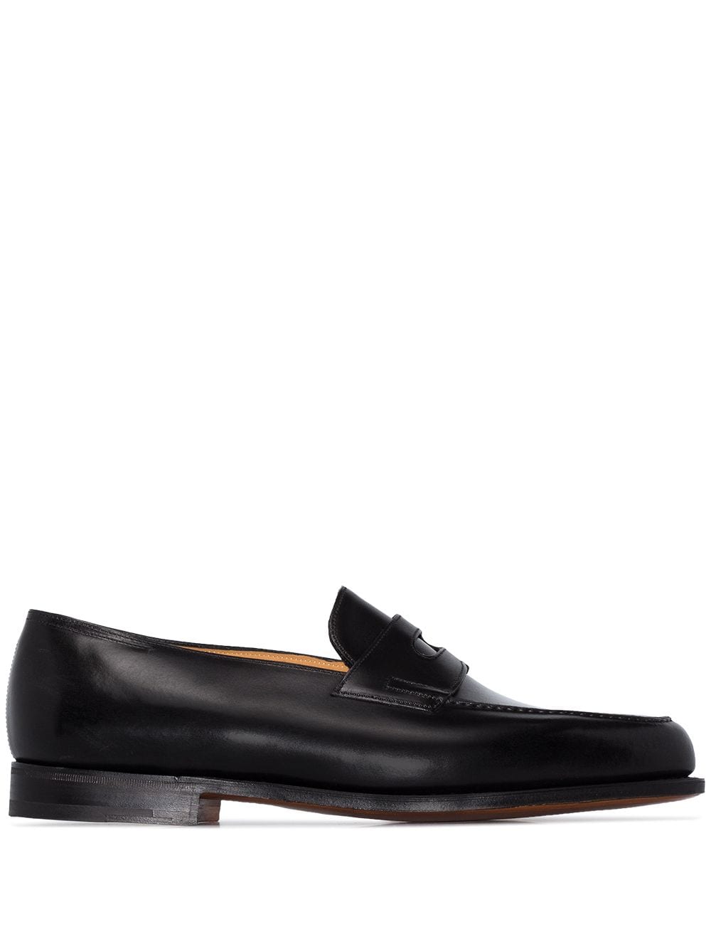 John Lobb black leather men loafers