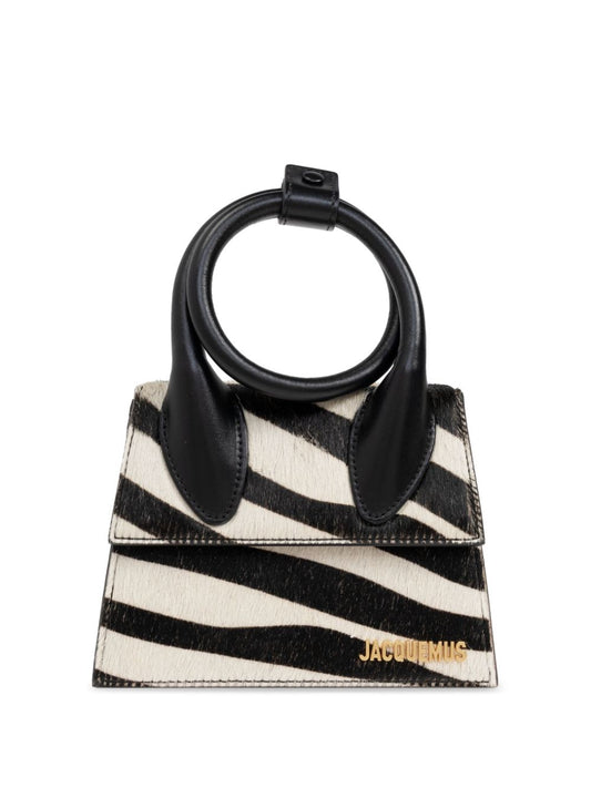 JACQUEMUS calf hair zebra print Bag Handbag JACQUEMUS