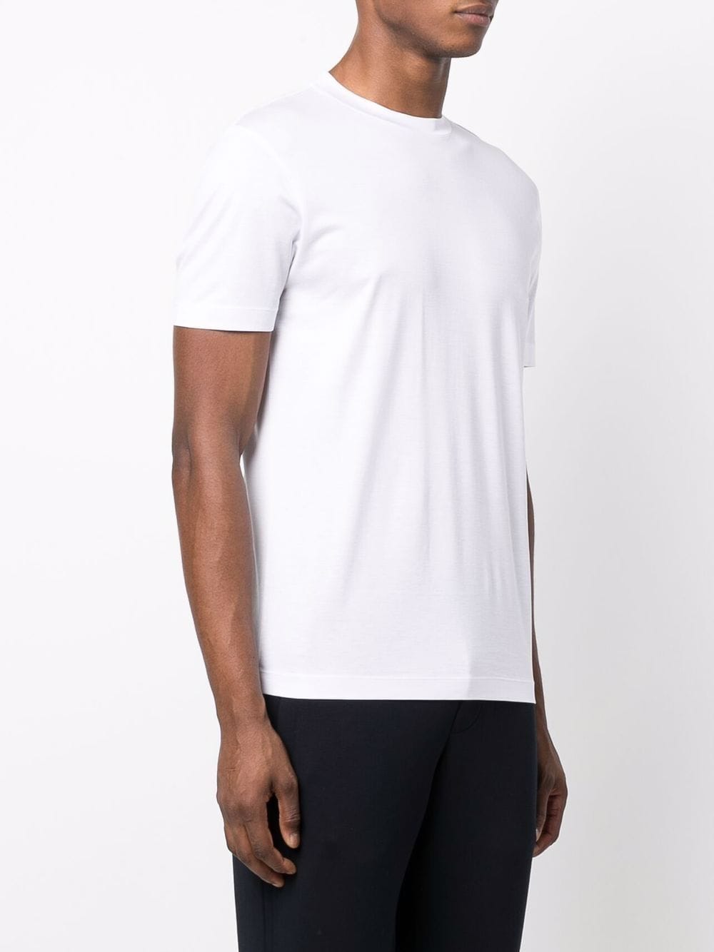 Emporio Armani White logo-patch short-sleeve T-shirt