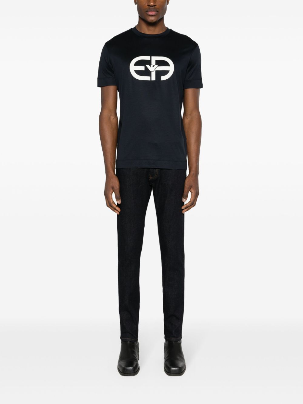 Emporio Armani logo print crew neck T-shirt