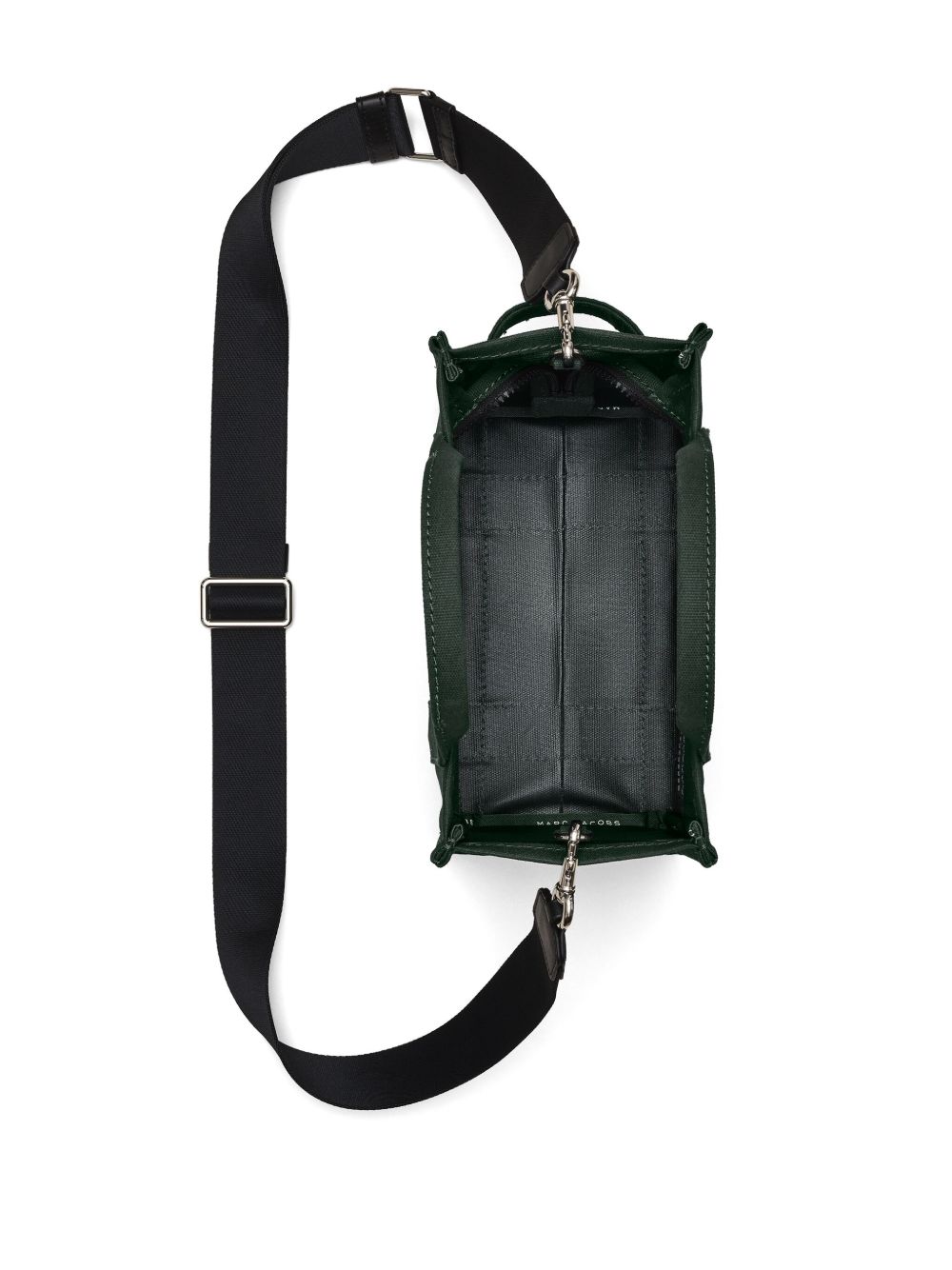 Front view with bag zipped and handles upright.