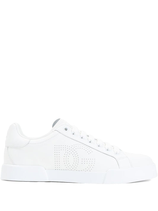 Dolce & Gabbana Portofino perforated-logo leather sneakers