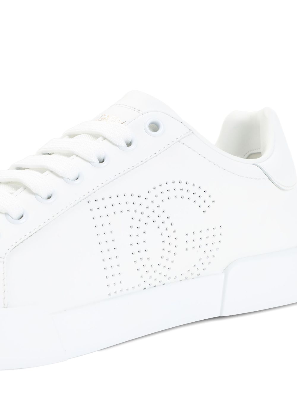 Dolce & Gabbana Portofino perforated-logo leather sneakers