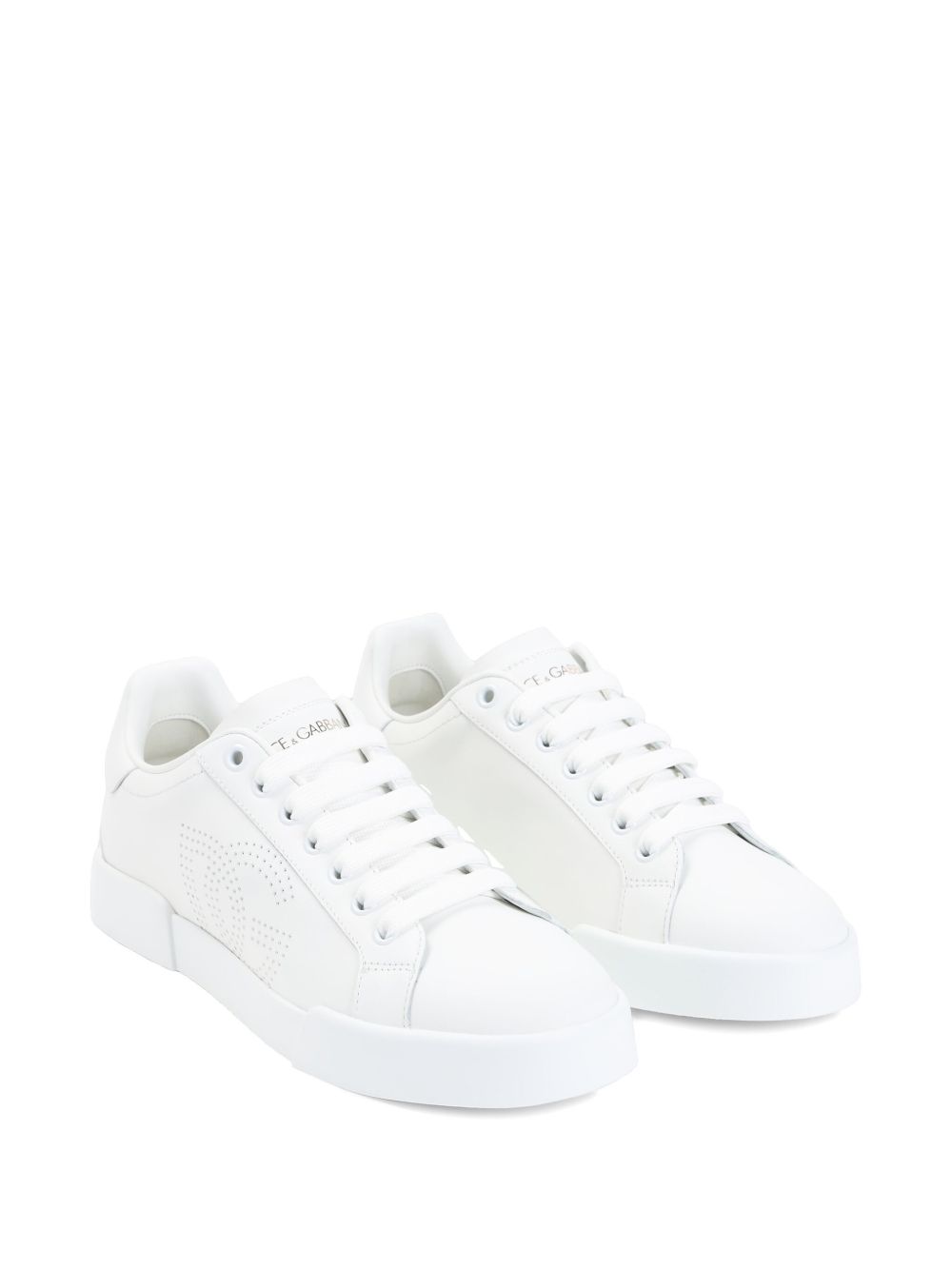 Dolce & Gabbana Portofino perforated-logo leather sneakers