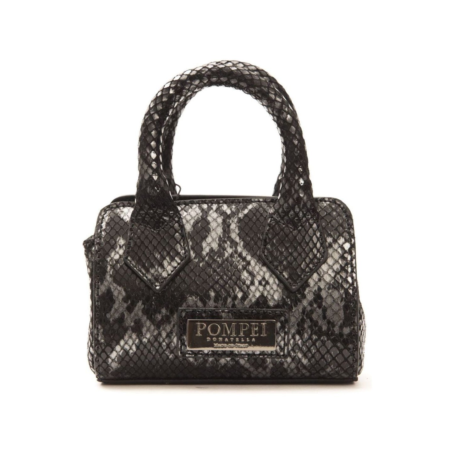 Pompei Donatella Chic Leather Mini Tote with Python Print Pompei Donatella