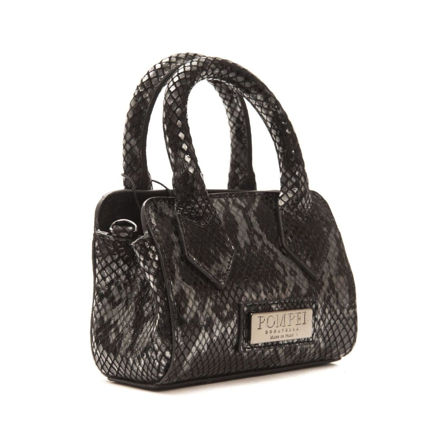 Pompei Donatella Chic Leather Mini Tote with Python Print Pompei Donatella