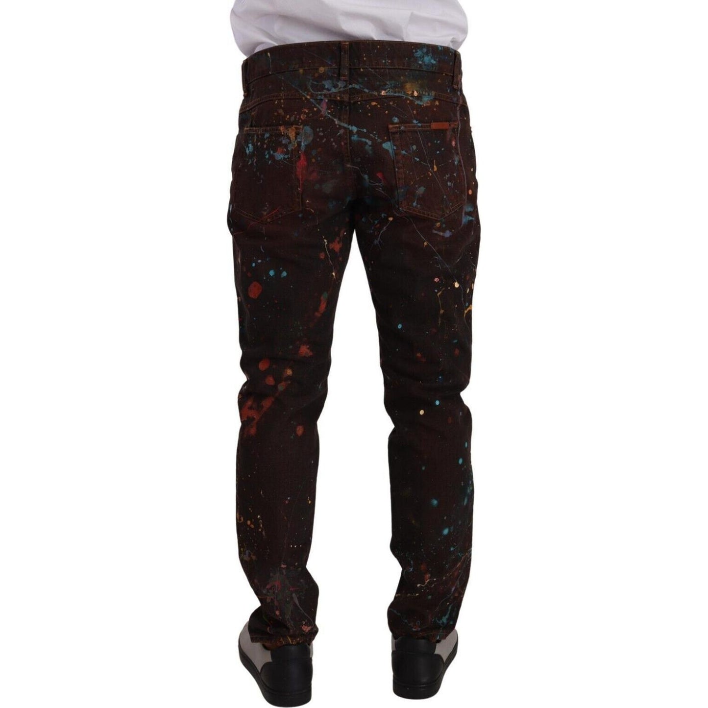 Dolce & Gabbana Elegant Multicolored Painted Denim Jeans Dolce & Gabbana