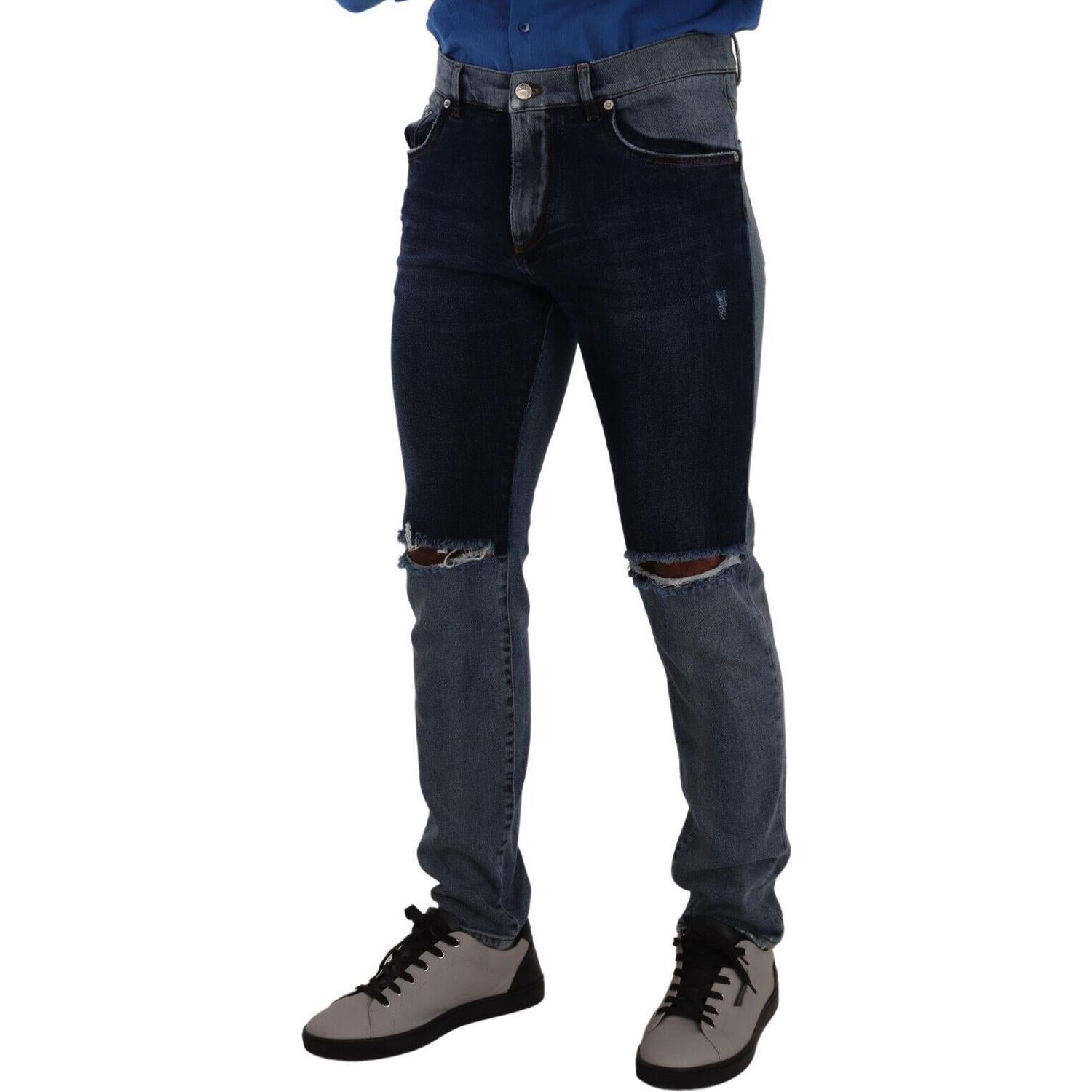 بنطلون جينز ممزق أنيق بقصّة Slim Fit من Dolce &amp; Gabbana