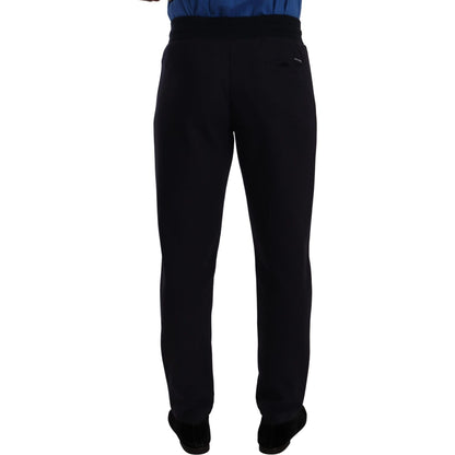 Dolce & Gabbana Blue Cotton Stretch Jogging Trouser Pants