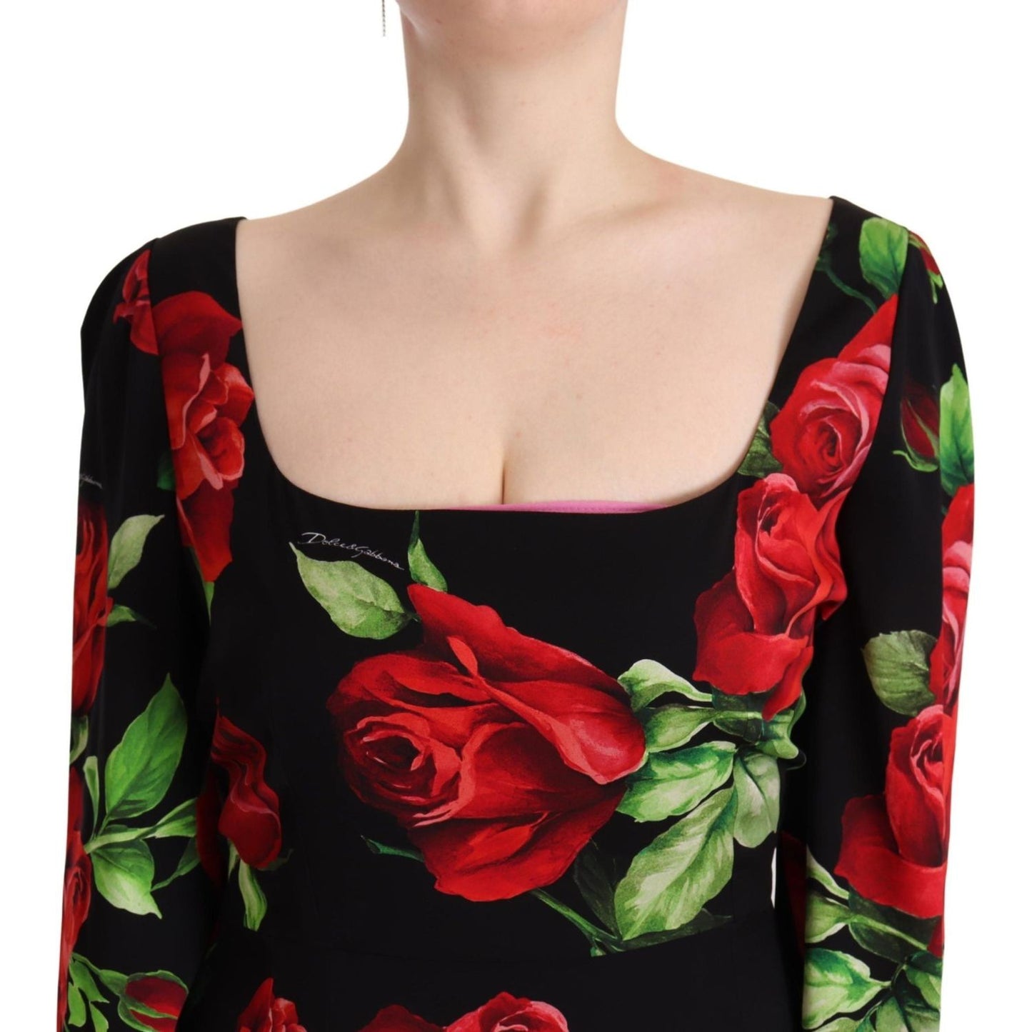 Dolce & Gabbana Elegant Floral Print Silk Sheath Dress Dolce & Gabbana