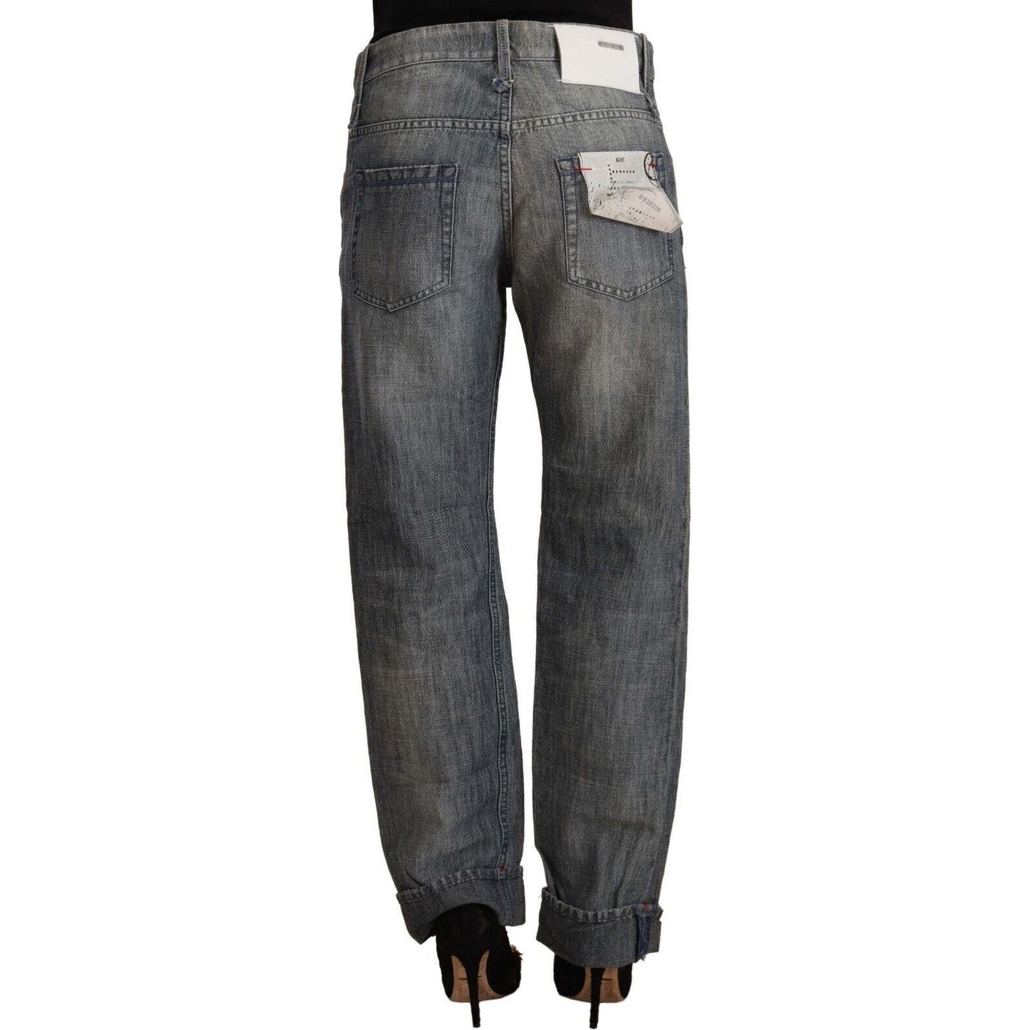 Acht Chic Gray Washed Straight Cut Jeans Acht