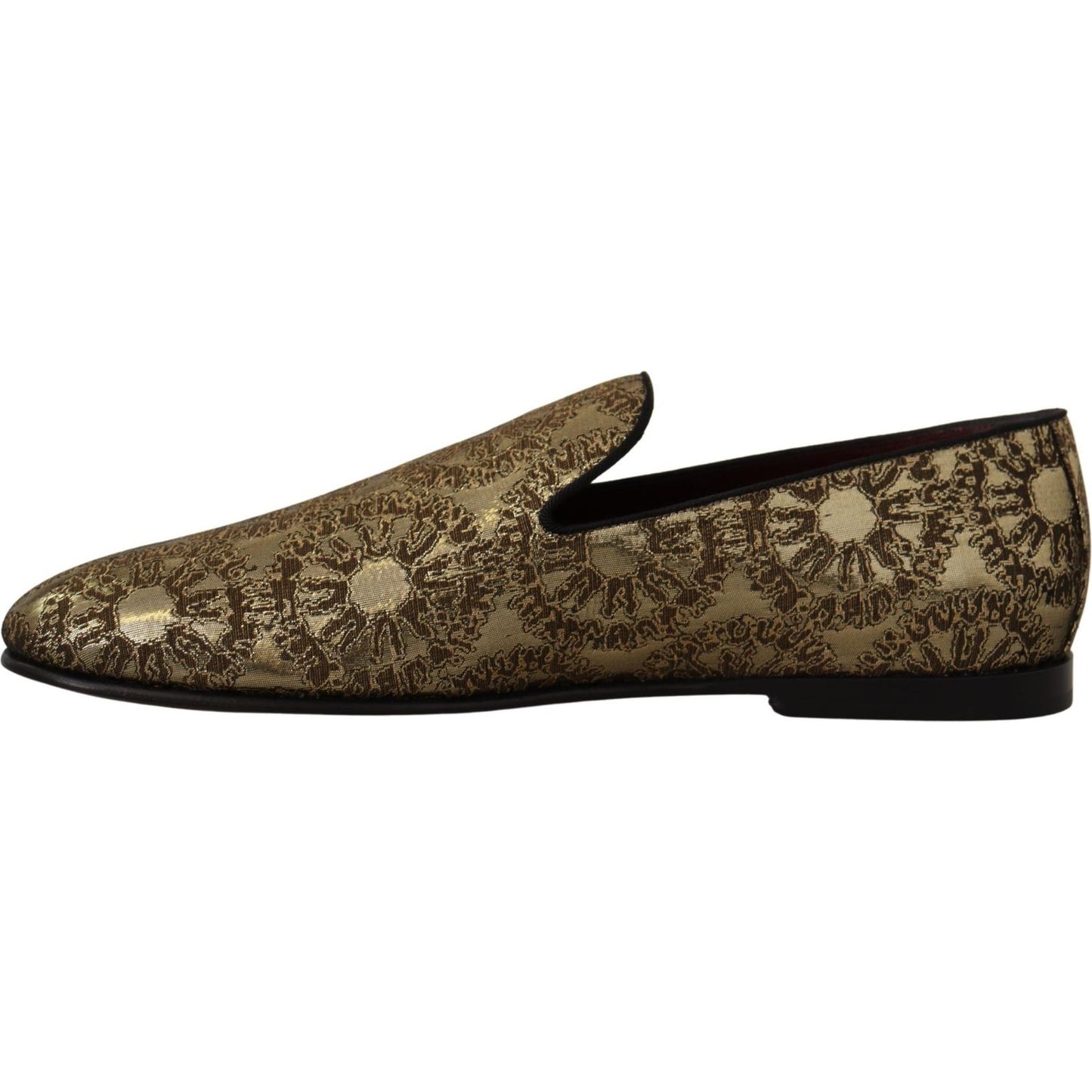 Dolce & Gabbana Gold Tone Loafers Slides Dress Shoes Dolce & Gabbana