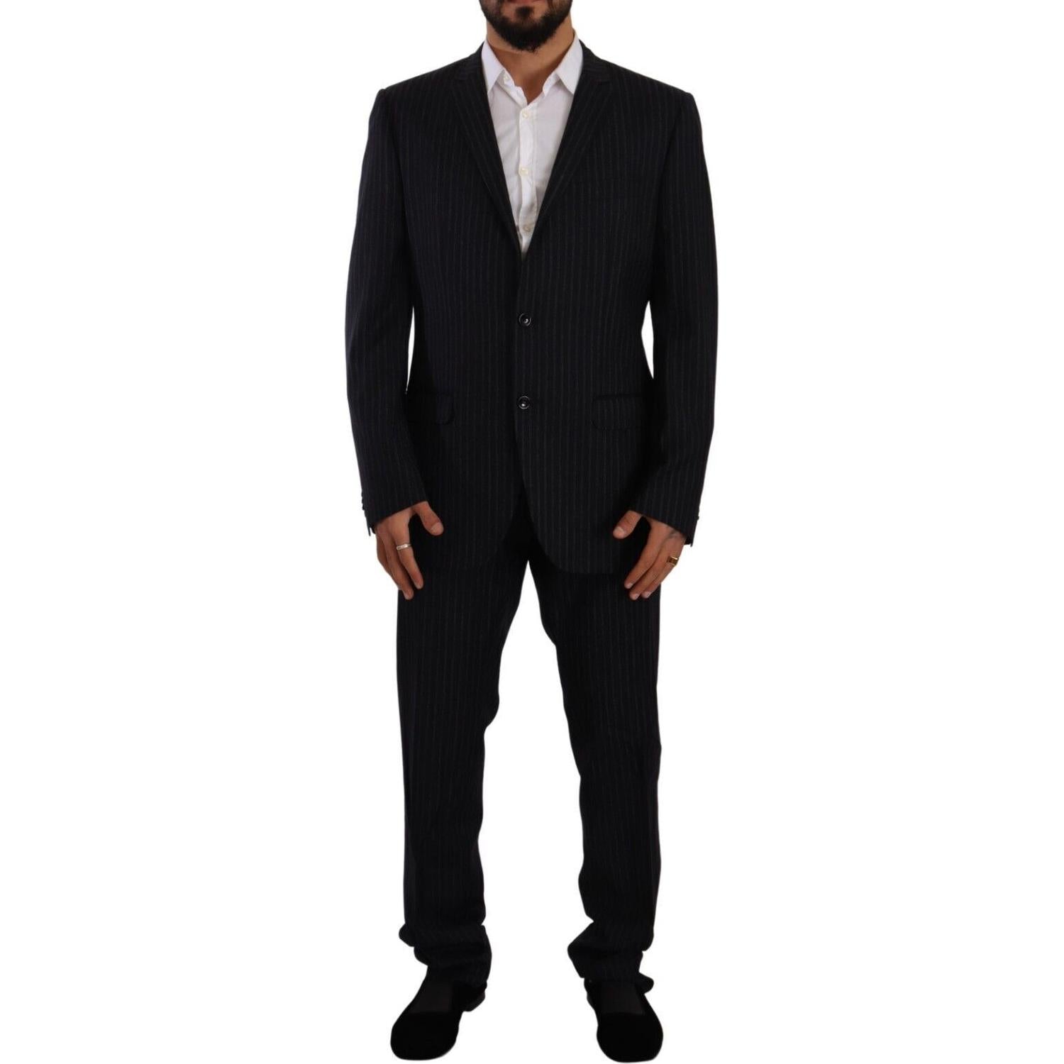 Domenico Tagliente Gray Polyester Single Breasted Formal Suit