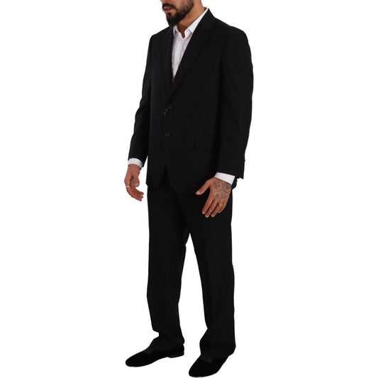 Domenico Tagliente Elegant Two-Piece Black Suit Ensemble Domenico Tagliente