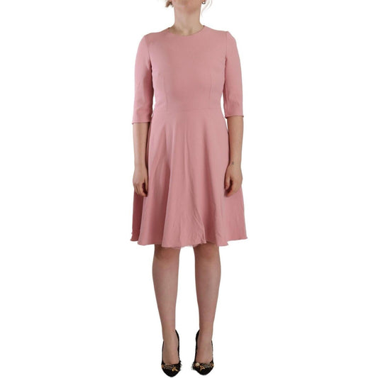 Elegant Pink A-Line Knee Length Dress