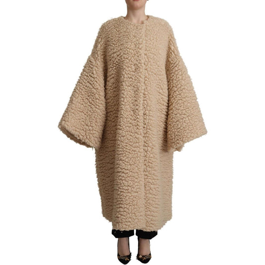 Dolce & Gabbana Elegant Beige Cashmere Overcoat Jacket Dolce & Gabbana