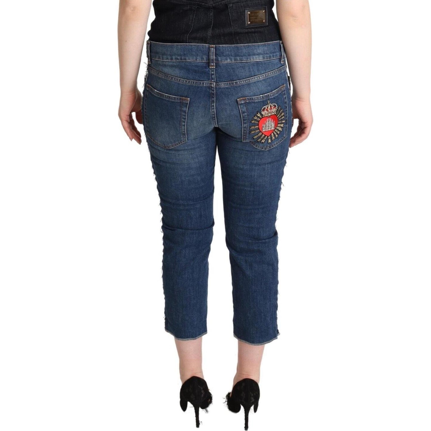 Dolce & Gabbana Elegant Mid-Waist Cropped Denim Dolce & Gabbana