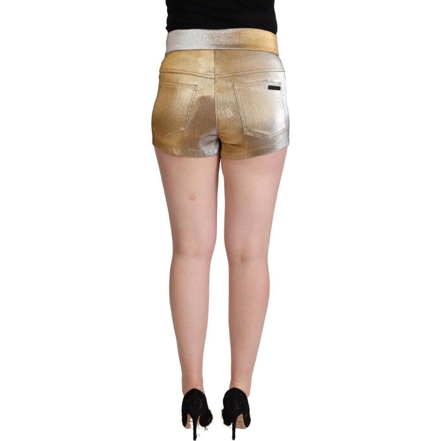 Dolce & Gabbana Elegant Metallic Gold Hot Pants Dolce & Gabbana