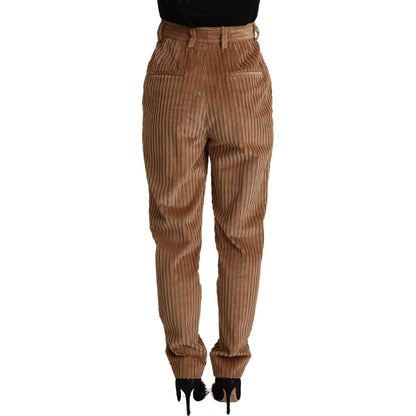 Dolce & Gabbana Brown Corduroy Cotton Trouser Tapered Pants
