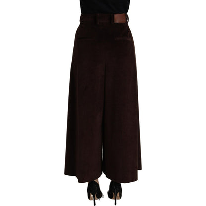 Dolce & Gabbana Bordeaux Corduroy Cotton Trouser Wide Leg Pants