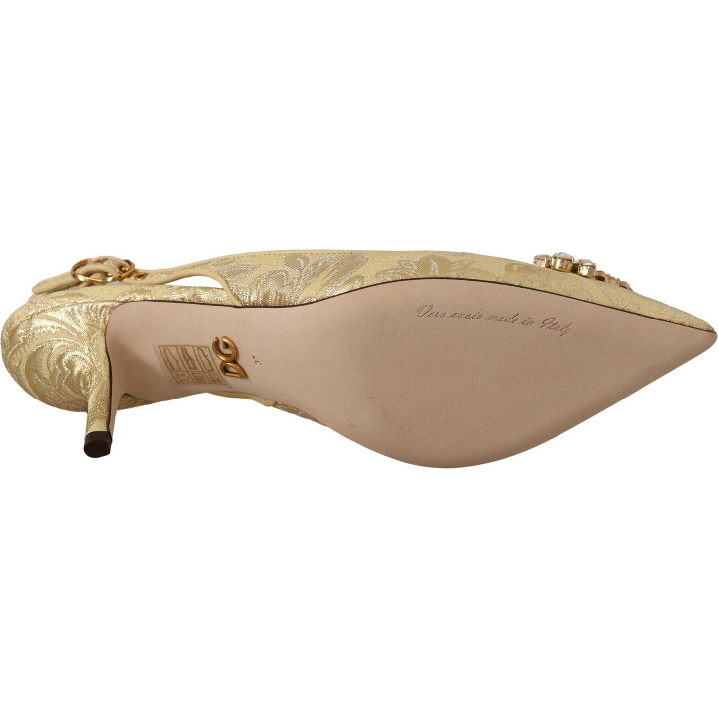 Dolce & Gabbana Gleaming Gold Crystal Slingback Heels Dolce & Gabbana