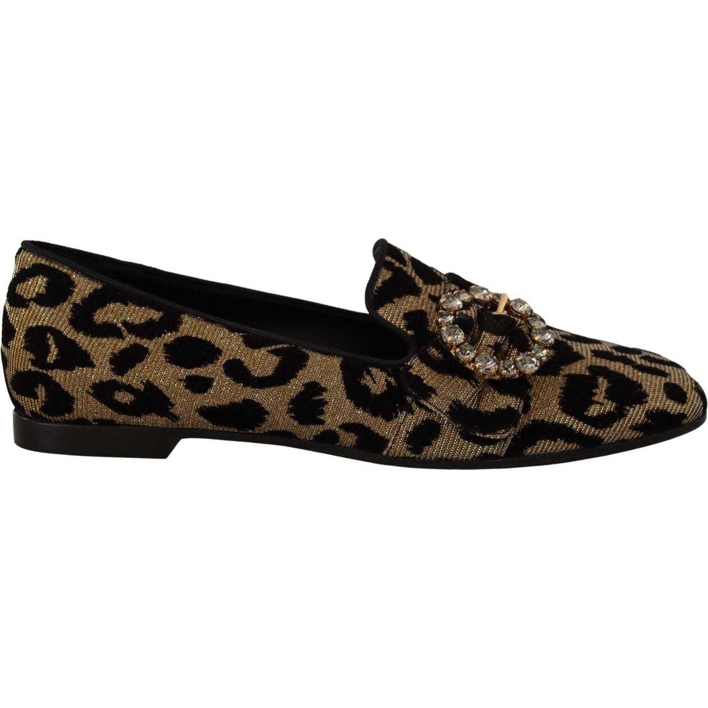 Dolce & Gabbana Elegant Leopard Crystal Gem Loafers Dolce & Gabbana