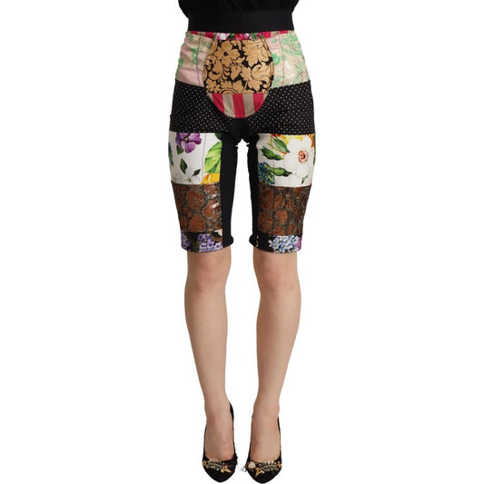 Dolce & Gabbana Elegant Floral Cropped Pants in Purple Hues Dolce & Gabbana