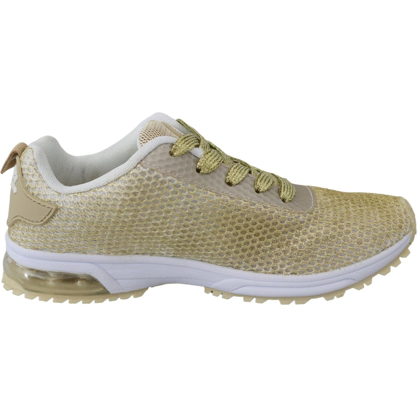 Plein Sport Exquisite Gold Polyester Sport Sneakers Plein Sport