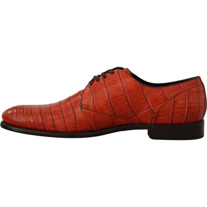 Dolce & Gabbana Orange Exotic Leather Dress Derby Shoes