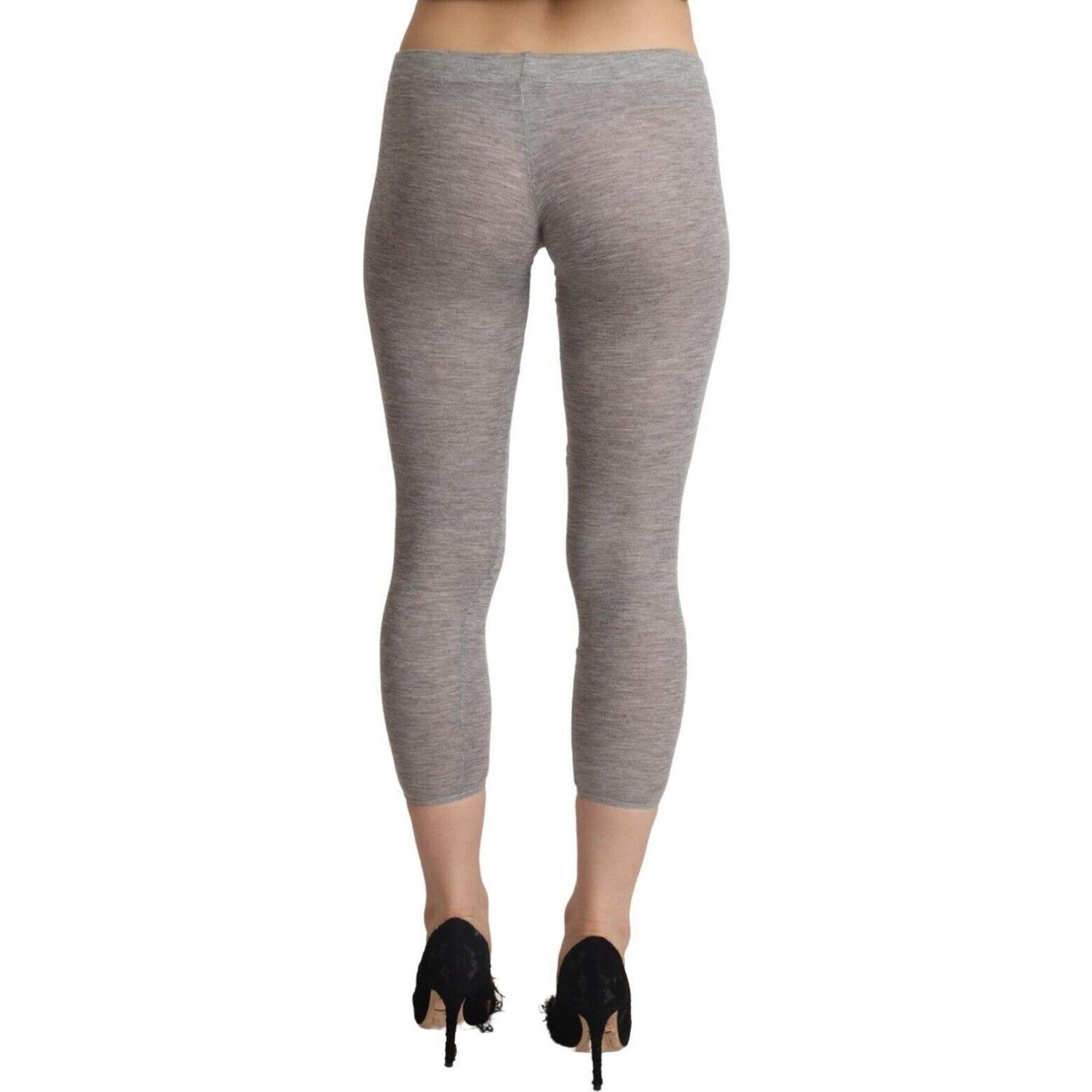 Ermanno Scervino Chic Gray Slim-Fit Cropped Leggings Ermanno Scervino